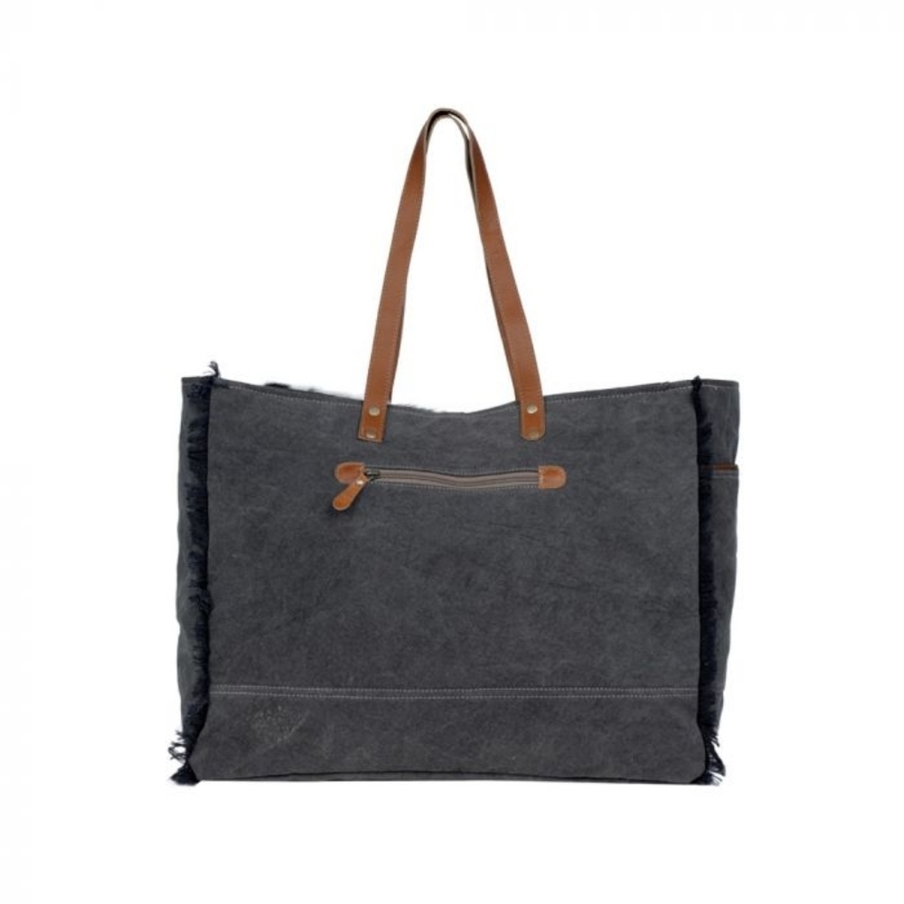 Western Cowhide Leather Tote Bag Boho Shoulder Purse Everyday Carryall Weekender - Picture 6 of 8